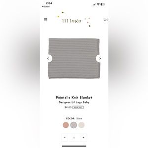 LILLEGSBABY pointelle knit blanket in slate blue